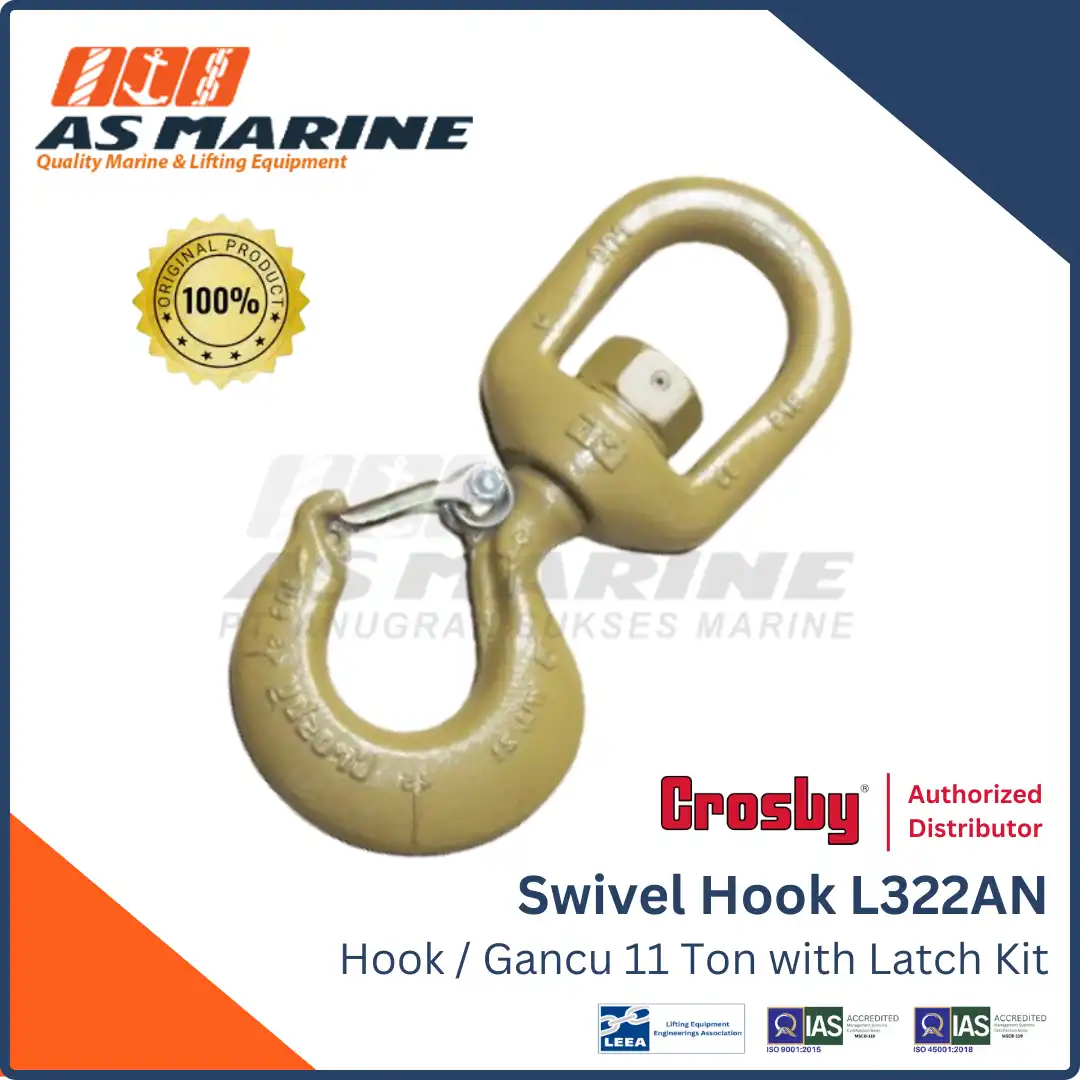 Crosby USA Swivel Hook / Kait / Gancu L322AN Alloy with Latch Kit 11 Ton